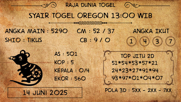 Prediksi Oregon 13:00 WIB
