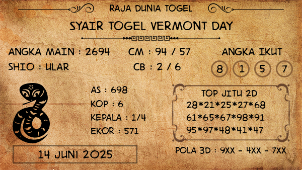 Prediksi Vermont Day